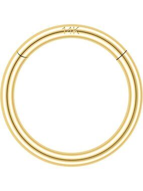 14K Solid Gold Nose Rings & Septum Hoops, 6-10mm Hinged Segment Earrings